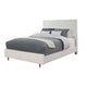 Wooden Standard King Bed with Honeycomb Design High Headboard, White