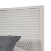 Wooden Standard King Bed with Honeycomb Design High Headboard, White