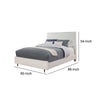 Wooden Standard King Bed with Honeycomb Design High Headboard, White