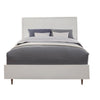 Wooden Full Size Bed with Honeycomb Design High Headboard, White