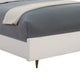 Wooden Full Size Bed with Honeycomb Design High Headboard, White