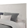 Wooden Full Size Bed with Honeycomb Design High Headboard, White