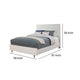 Wooden Full Size Bed with Honeycomb Design High Headboard, White