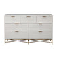 Honeycomb Design 7 Drawer Dresser with Metal Legs White By Casagear Home BM206686