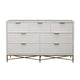 Honeycomb Design 7 Drawer Dresser with Metal Legs White By Casagear Home BM206686
