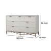 Honeycomb Design 7 Drawer Dresser with Metal Legs White By Casagear Home BM206686