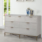 Honeycomb Design 7 Drawer Dresser with Metal Legs White By Casagear Home BM206686