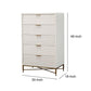 Honeycomb Design 5 Drawer Chest with Metal Legs Large White By Casagear Home BM206688