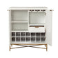 Honeycomb Design 2 Door Bar Cabinet with Metal Legs White By Casagear Home BM206689