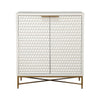 Bar Cabinet | 2 Door | Honeycomb Design | Metal Legs | White