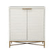 Bar Cabinet | 2 Door | Honeycomb Design | Metal Legs | White