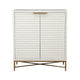 Honeycomb Design 2 Door Bar Cabinet with Metal Legs White By Casagear Home BM206689