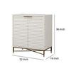 Bar Cabinet | 2 Door | Honeycomb Design | Metal Legs | White