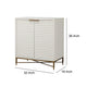 Bar Cabinet | 2 Door | Honeycomb Design | Metal Legs | White