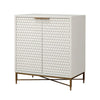 Bar Cabinet | 2 Door | Honeycomb Design | Metal Legs | White