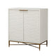 Bar Cabinet | 2 Door | Honeycomb Design | Metal Legs | White