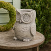 Planter | Owl Head | Polyresin | Antique Styled | Gray