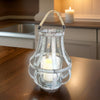 Candle Holder | Transitional | Metal | Rope & Glass Shade | Gray