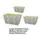 Rectangular Containers with Narrow Bottom, Set of 3, Blue and Beige By Casagear Home