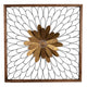 Wall Decor | Metal with Wood Frame | Leafy Flower Design | Bronze