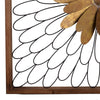 Metal Wall Decor with Wooden Frame and Leafy Flower Bronze By Casagear Home BM206722