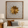 Wall Decor | Metal with Wood Frame | Leafy Flower Design | Bronze