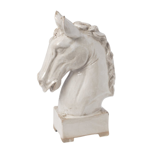 Decor | Horse Head | Ceramic | Transitional Style | Large | Beige