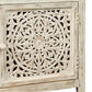 Carved Single Door Accent Cabinet, Antique White By Casagear Home