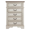 5 Drawer Wooden Chest with Bracket Legs Antique White By Casagear Home BM207025