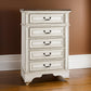 5 Drawer Wooden Chest with Bracket Legs Antique White By Casagear Home BM207025