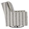 Accent Chair | Swivel Glider | Gradient Stripes | Fabric | Gray & White
