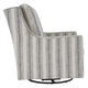 Accent Chair | Swivel Glider | Gradient Stripes | Fabric | Gray & White