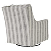 Accent Chair | Swivel Glider | Gradient Stripes | Fabric | Gray & White