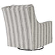 Accent Chair | Swivel Glider | Gradient Stripes | Fabric | Gray & White
