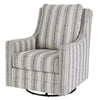 Accent Chair | Swivel Glider | Gradient Stripes | Fabric | Gray & White