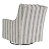 Accent Chair | Swivel Glider | Gradient Stripes | Fabric | Gray & White