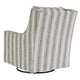 Accent Chair | Swivel Glider | Gradient Stripes | Fabric | Gray & White