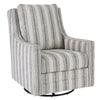 Accent Chair | Swivel Glider | Gradient Stripes | Fabric | Gray & White