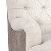 Wooden Accent Chair with Fabric and Faux Leather Upholstery,Gray and Cream By Casagear Home