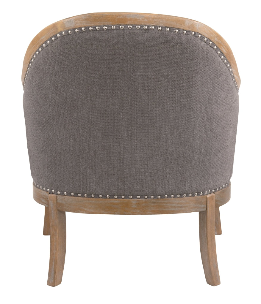 Upholstered Curved Back Accent Chair with Nailheads Brown By Casagear Home BM207165