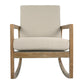Cushioned Rocking Accent Chair, Beige and Brown By Casagear Home