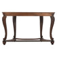 48 Glass Top Halfmoon Carved Sofa Table Brown By Casagear Home BM207227