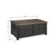 Coffee Table | Wood | Lift Top | Drawers | Casters | Black & Brown