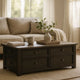 Coffee Table | Wood | Lift Top | Drawers | Casters | Black & Brown