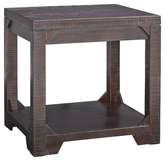 Rough Sawn Textured Wooden End Table with One Shelf, Brown By Casagear Home