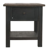 End Table | Wood | 1 Drawer | 1 Shelf | Brown & Black