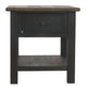 End Table | Wood | 1 Drawer | 1 Shelf | Brown & Black