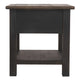 End Table | Wood | 1 Drawer | 1 Shelf | Brown & Black