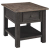 End Table | Wood | 1 Drawer | 1 Shelf | Brown & Black