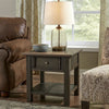 End Table | Wood | 1 Drawer | 1 Shelf | Brown & Black